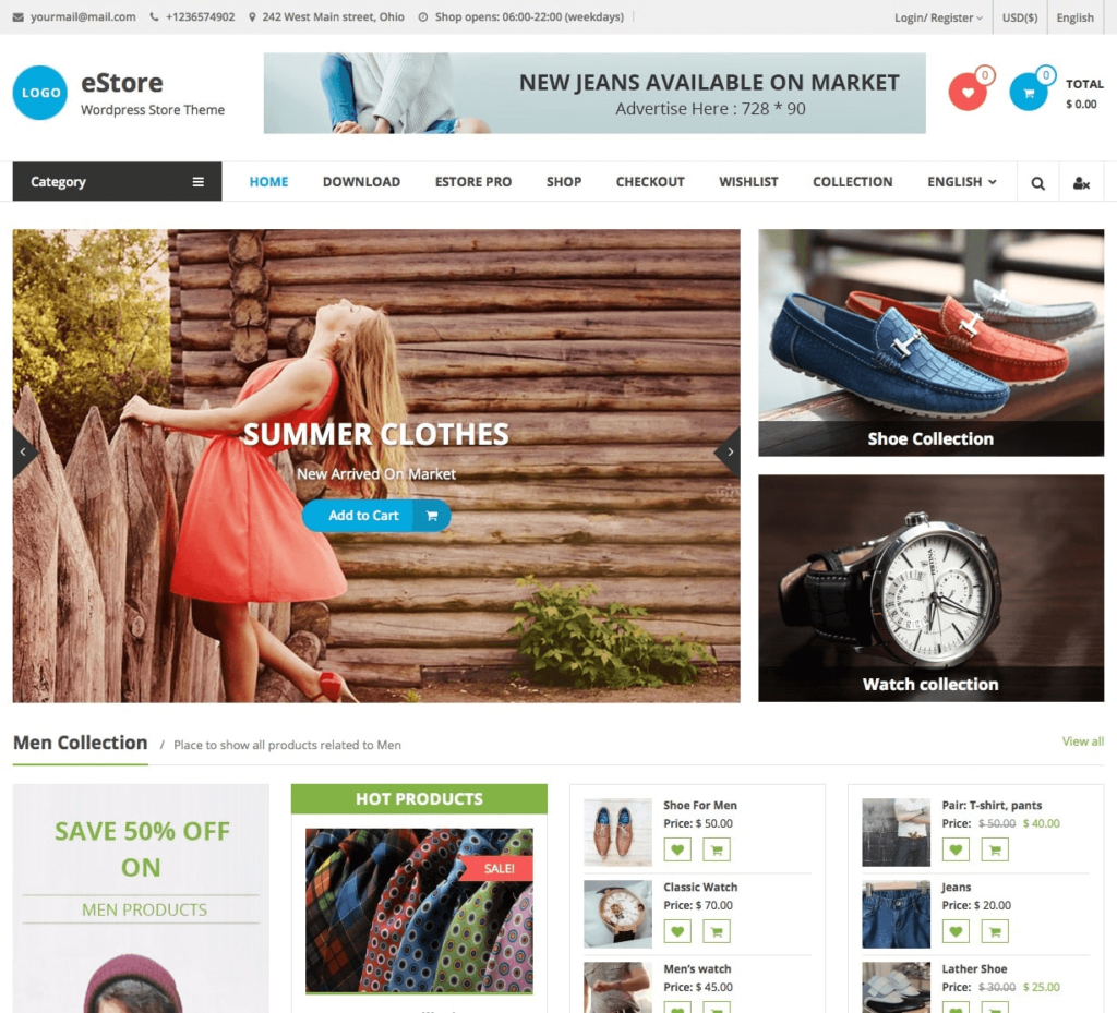 Theme for woocommerce store