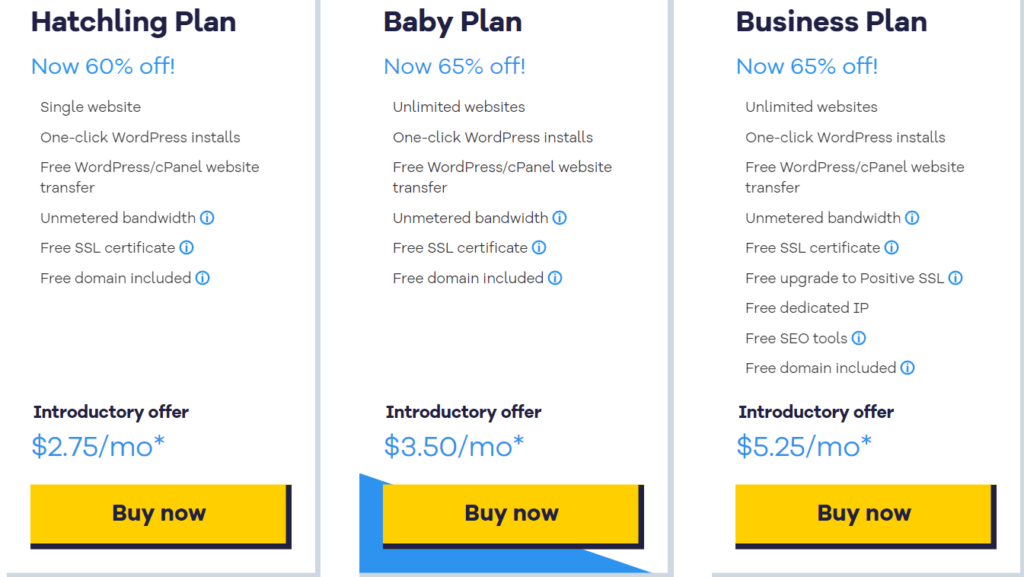 Hostgator shared Plans