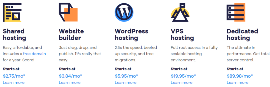Products from Hostgator